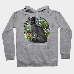 Russian Blue Cat with Berries Hoodie